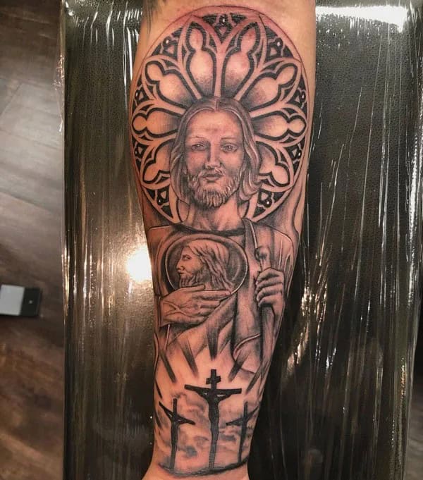 San Judas Flag Tattoo