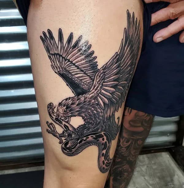 Mexican Eagle Chest Tattoo