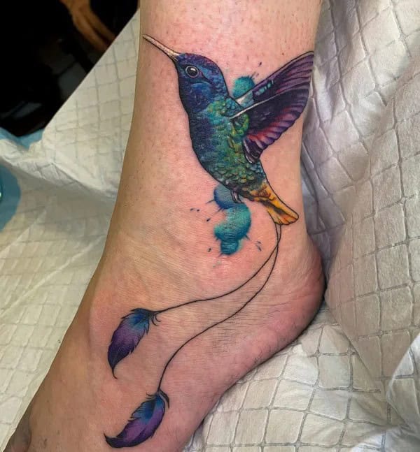 Realistic Hummingbird Tattoo