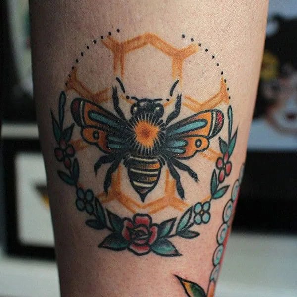 Traditional Bee Tattoo