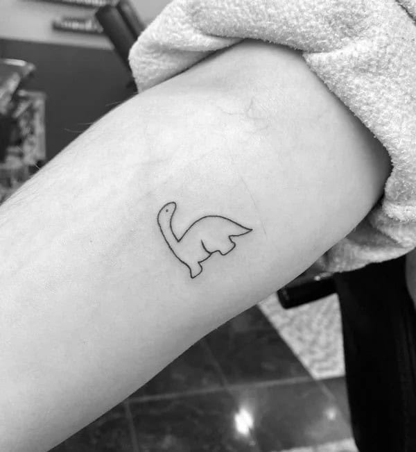 Outline Dinosaur Tattoo