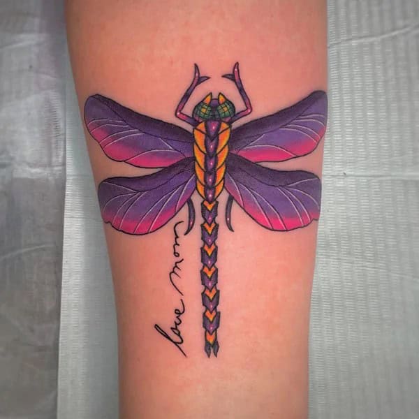 Purple Dragonfly Tattoo