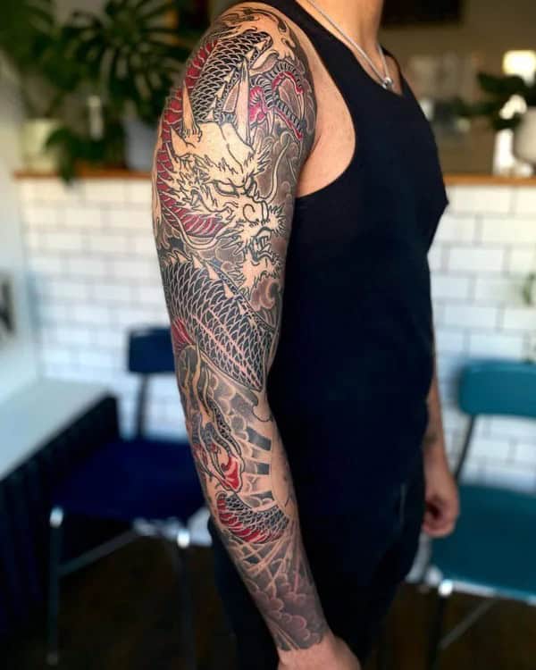 Japanese Dragon Sleeve Tattoo