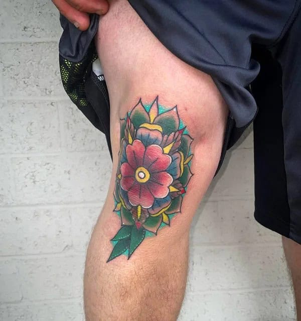 Flower Knee Tattoo