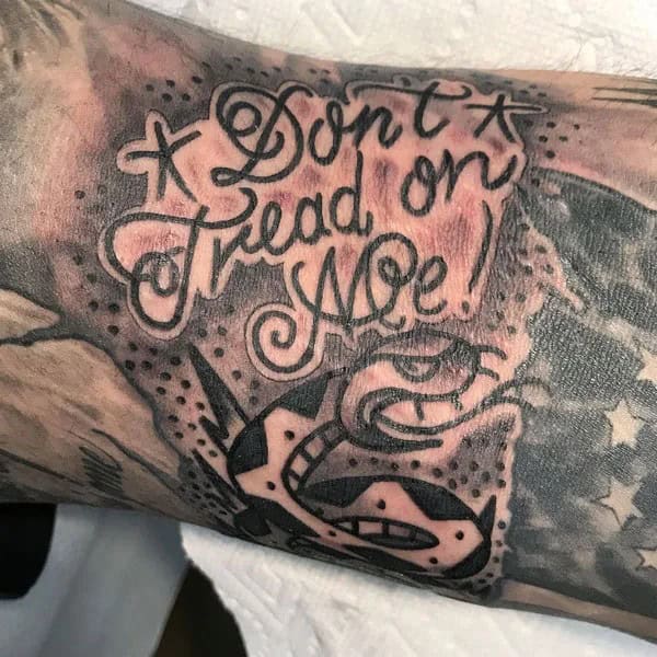 “Don’t Tread On Me” Back Tattoo