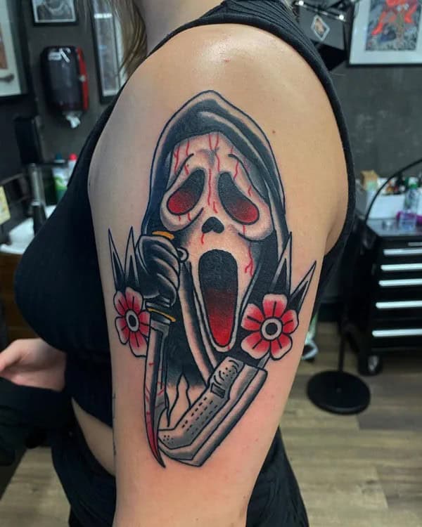 Ghostface Tattoo On Arm