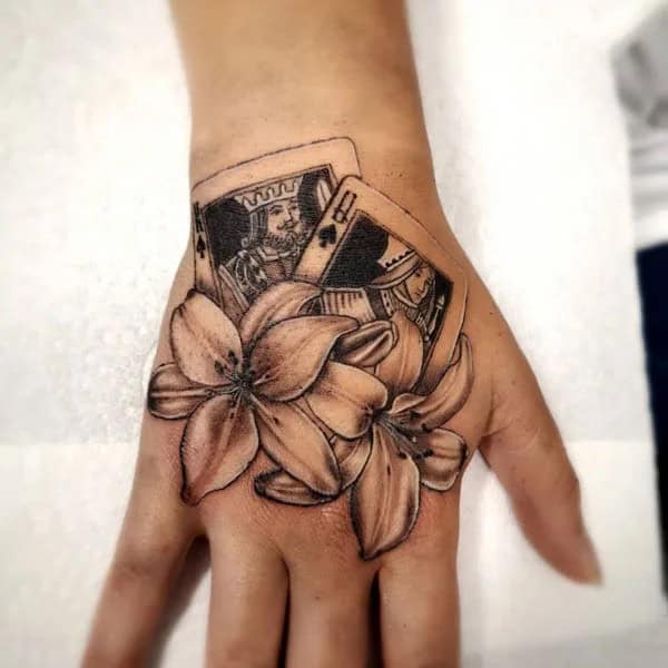 Queen of Spades Hand Tattoo