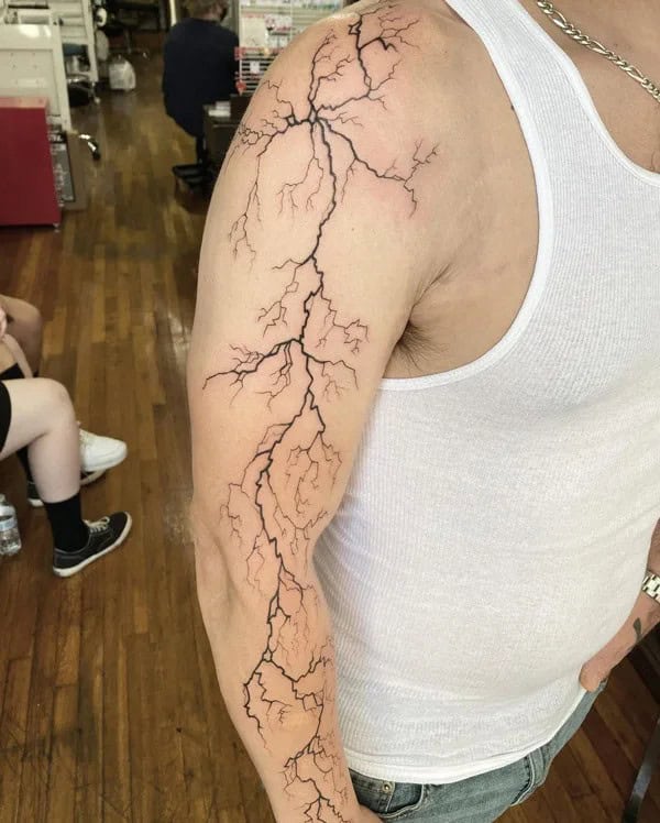 Lightning Bolt Sleeve Tattoo