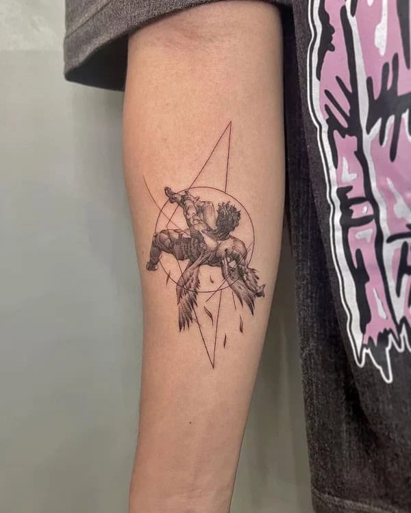 Geometric Icarus Tattoo