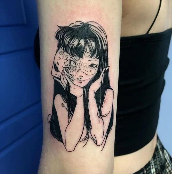 Geometric Junji Ito Tattoo