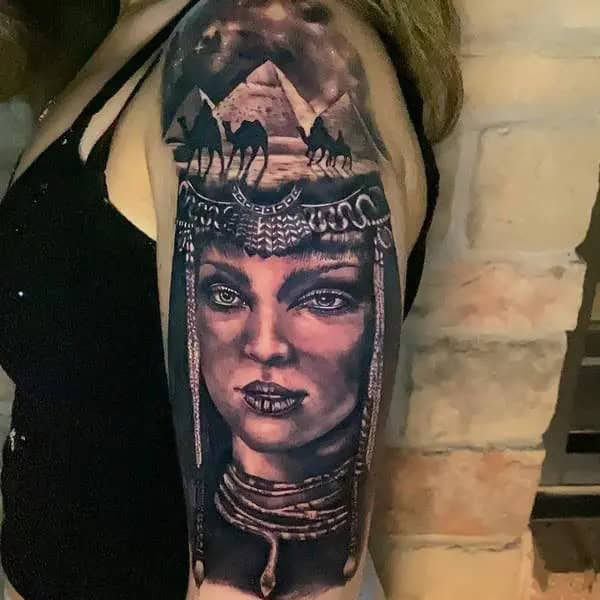 Cleopatra Pyramid Tattoo