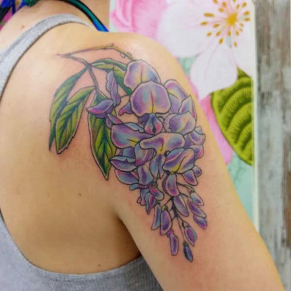 Wisteria Thigh Tattoo