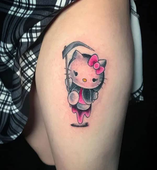 Ankle Hello Kitty Tattoo