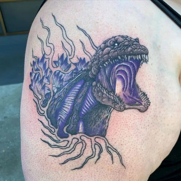 Godzilla vs Ghidorah tattoo