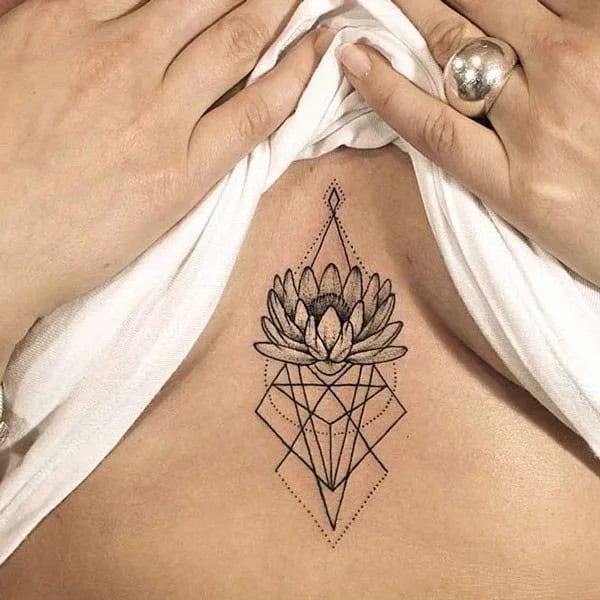 Geometric Tattoo Under Breast