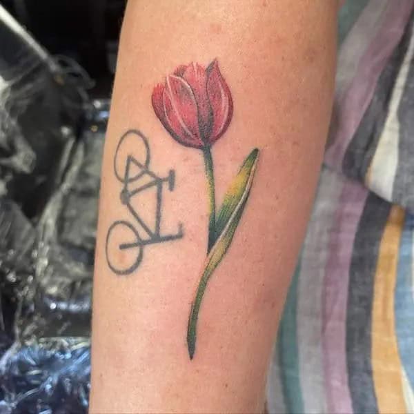 Red Tulip Tattoo