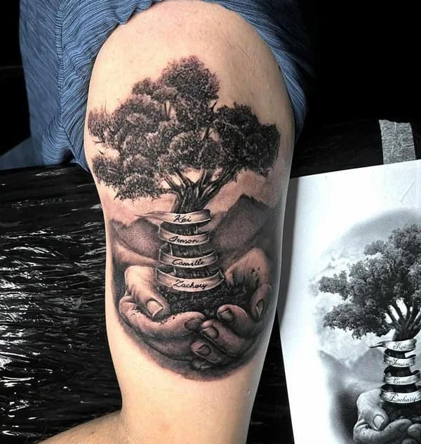 Family Tree Tattoo with Names