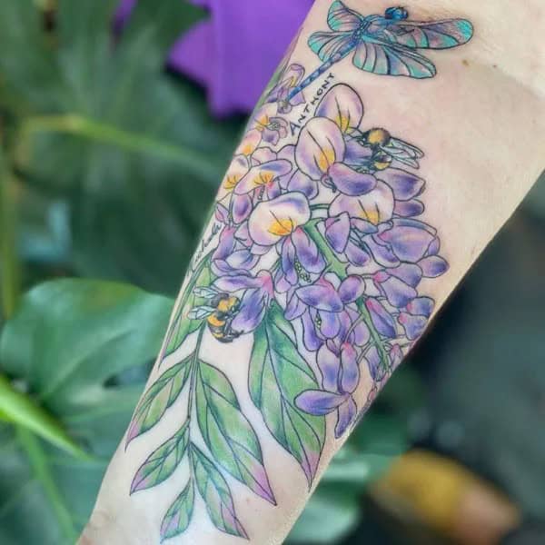 Wisteria Thigh Tattoo