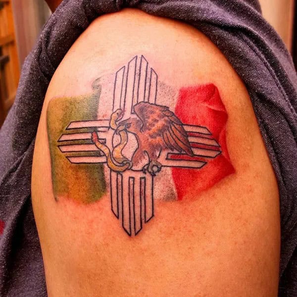 Mexican Eagle Chest Tattoo