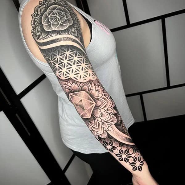 Flower of Life Sleeve Tattoo