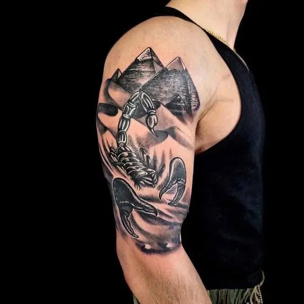 Scorpion and Pyramid Tattoo