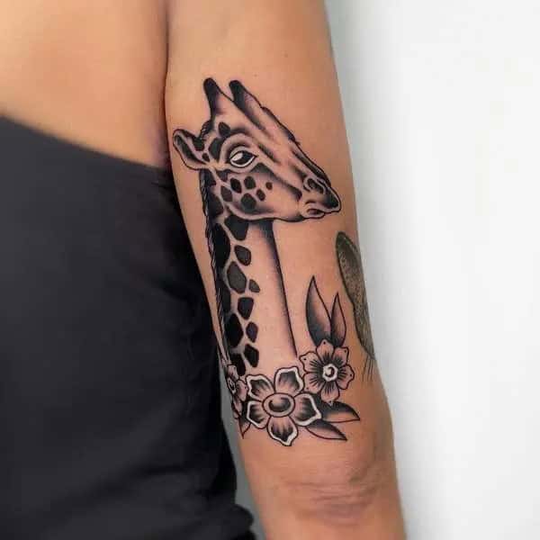 Traditional Giraffe Tattoo