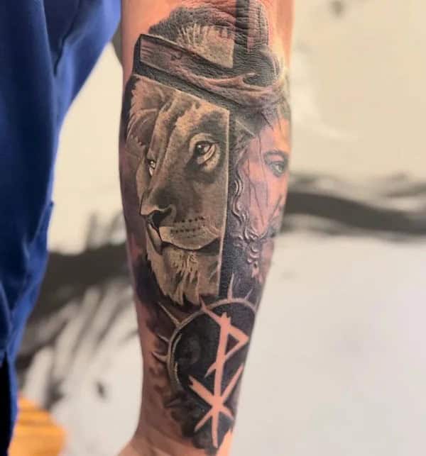 Christian Lion Tattoo