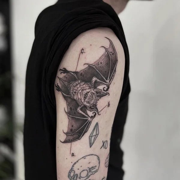 Bat Tattoo On Hand