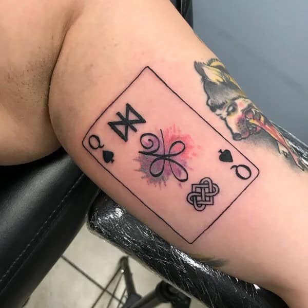 Neo Traditional Queen of Spades Tattoo