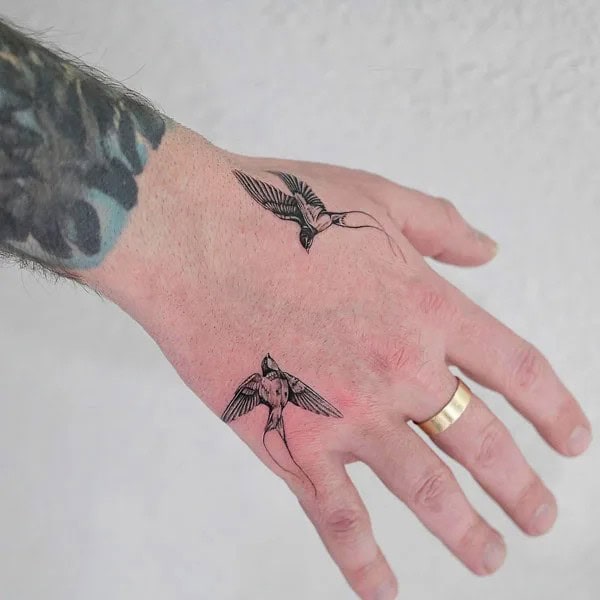 Swallow Tattoo on Hand