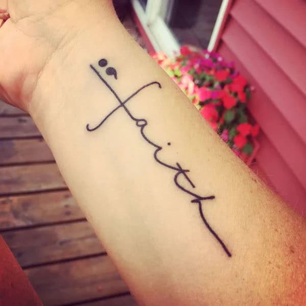 Faith Semicolon Tattoo