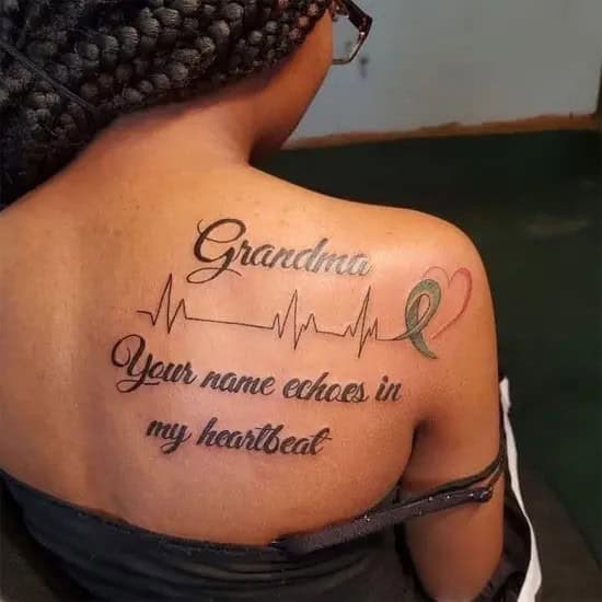 RIP Grandma Heartbeat Tattoo