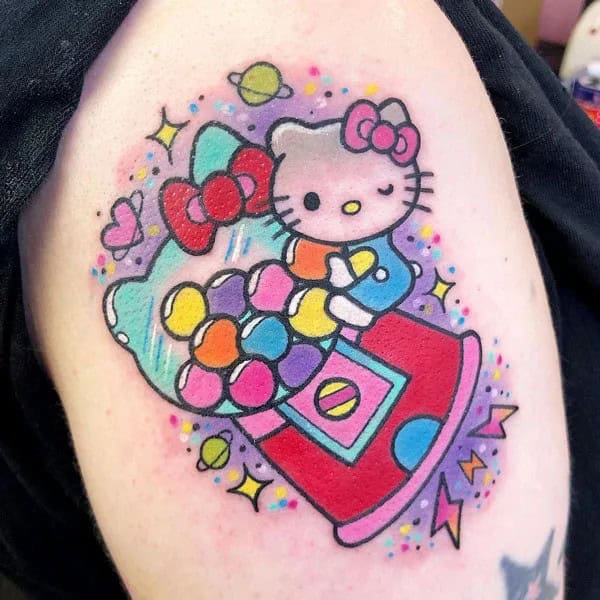 Ankle Hello Kitty Tattoo