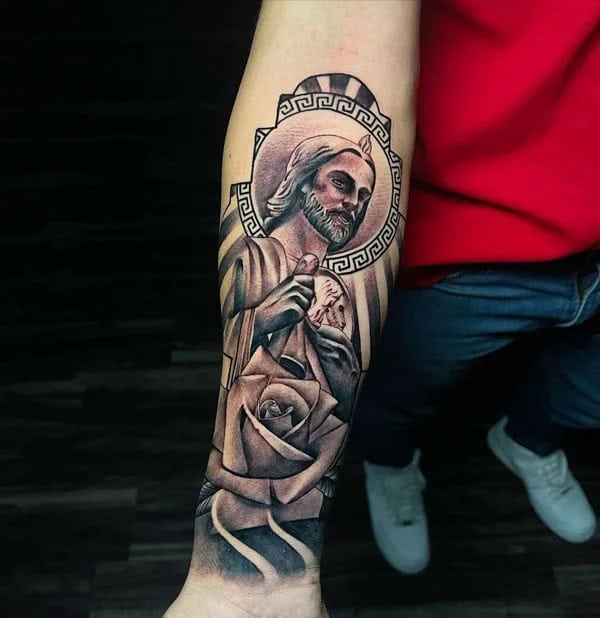 San Judas Flag Tattoo