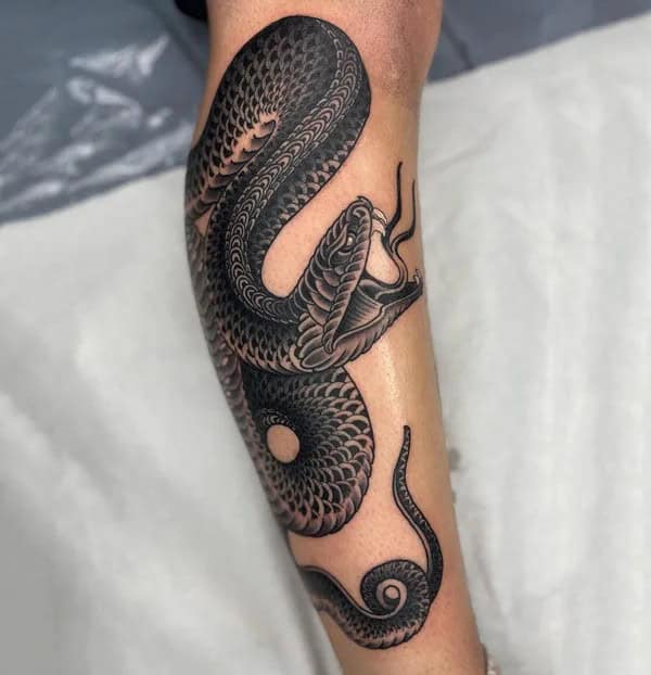 Black Japanese Snake Tattoo