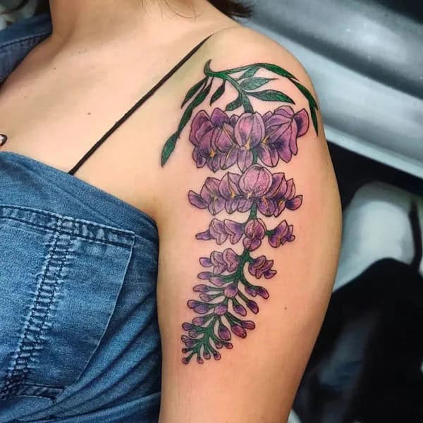 Wisteria Thigh Tattoo