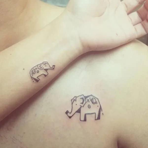 Elephant Couple Tattoo