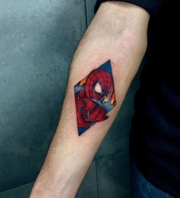 Spiderman Geometric Tattoo