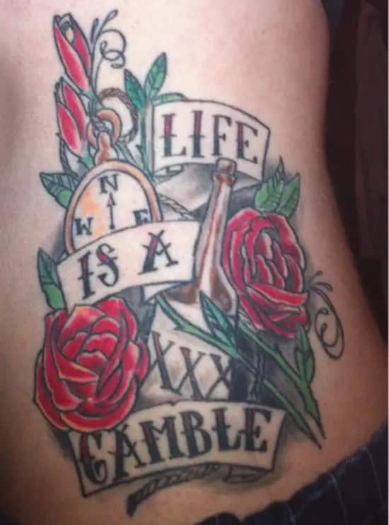 Life’s a Gamble Flower Tattoo