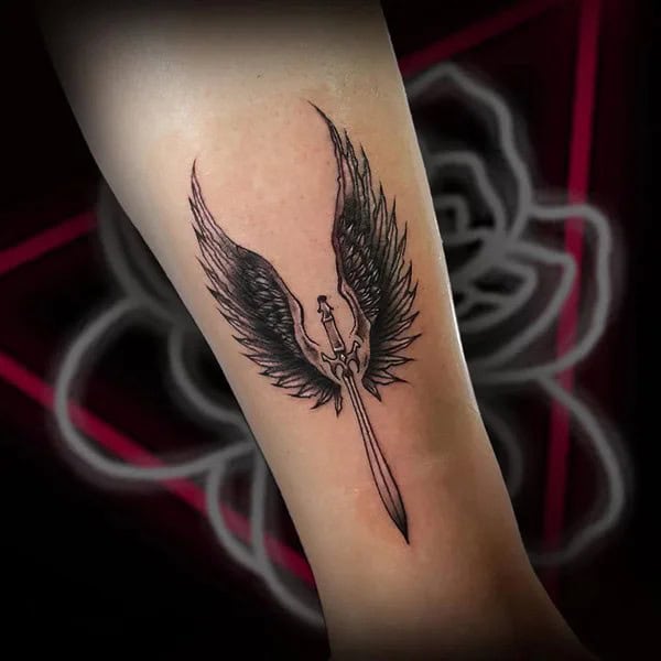 Sword With Wings Tattoo