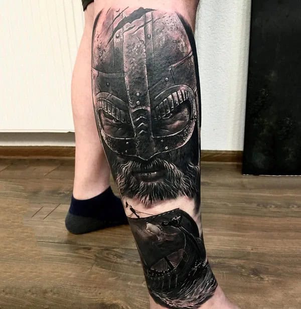 Viking Leg Tattoo