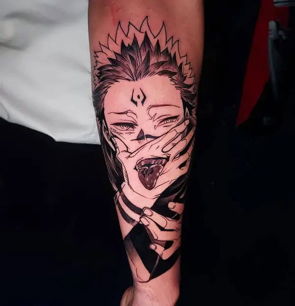 Sukuna Neck Tattoo