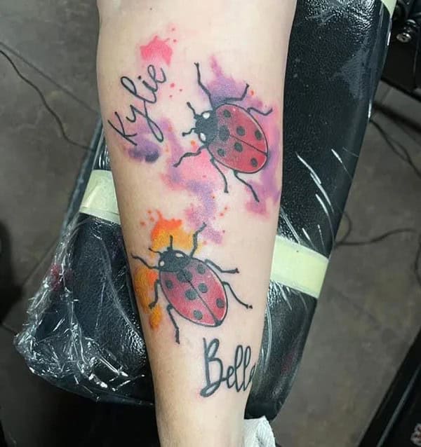 Ladybug Tattoo with Name