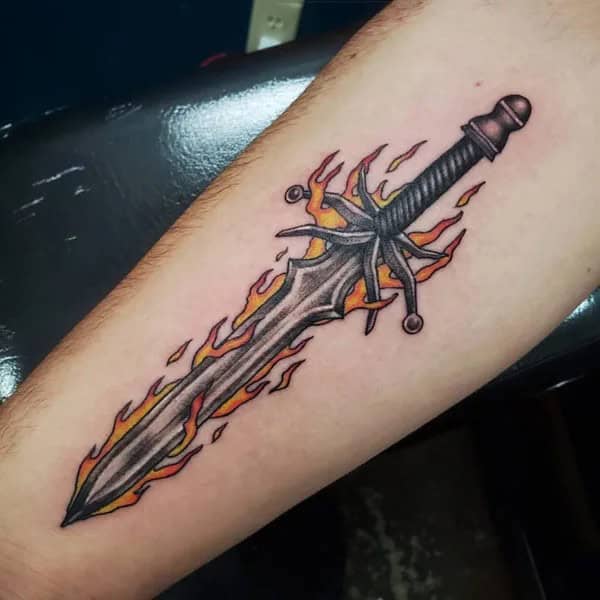 Flaming Sword Tattoo