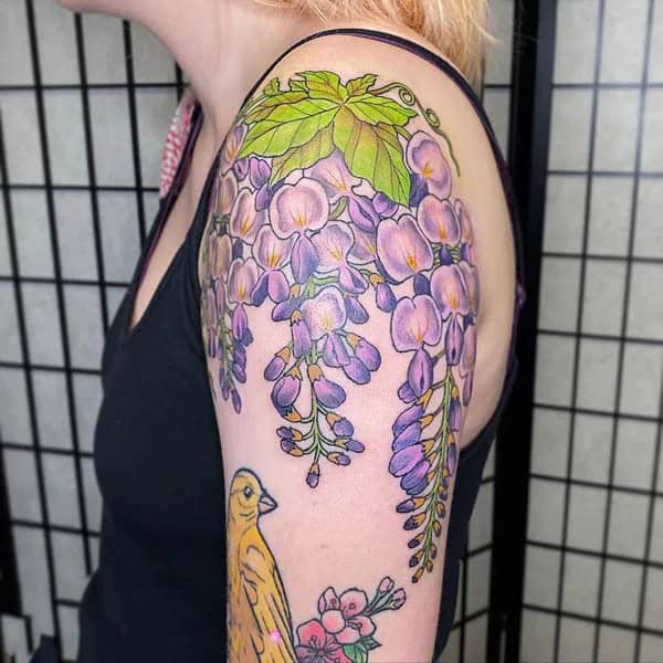 Wisteria Thigh Tattoo