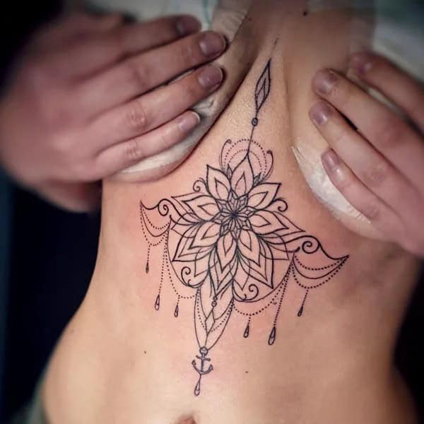 Mandala Under Breast Tattoo