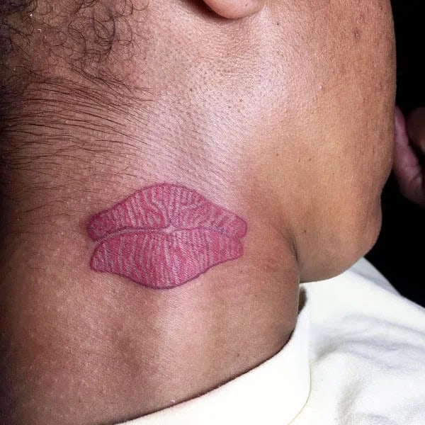 Feisty Neck Lip Tattoo