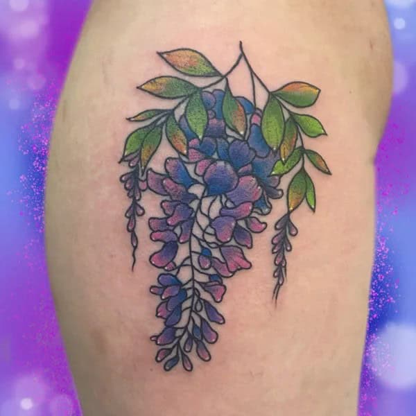 Wisteria Thigh Tattoo