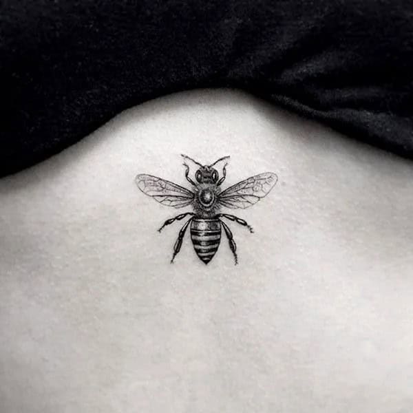 Black and White Bee tattoo