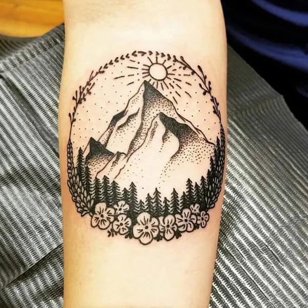 Mountain Forearm Tattoo